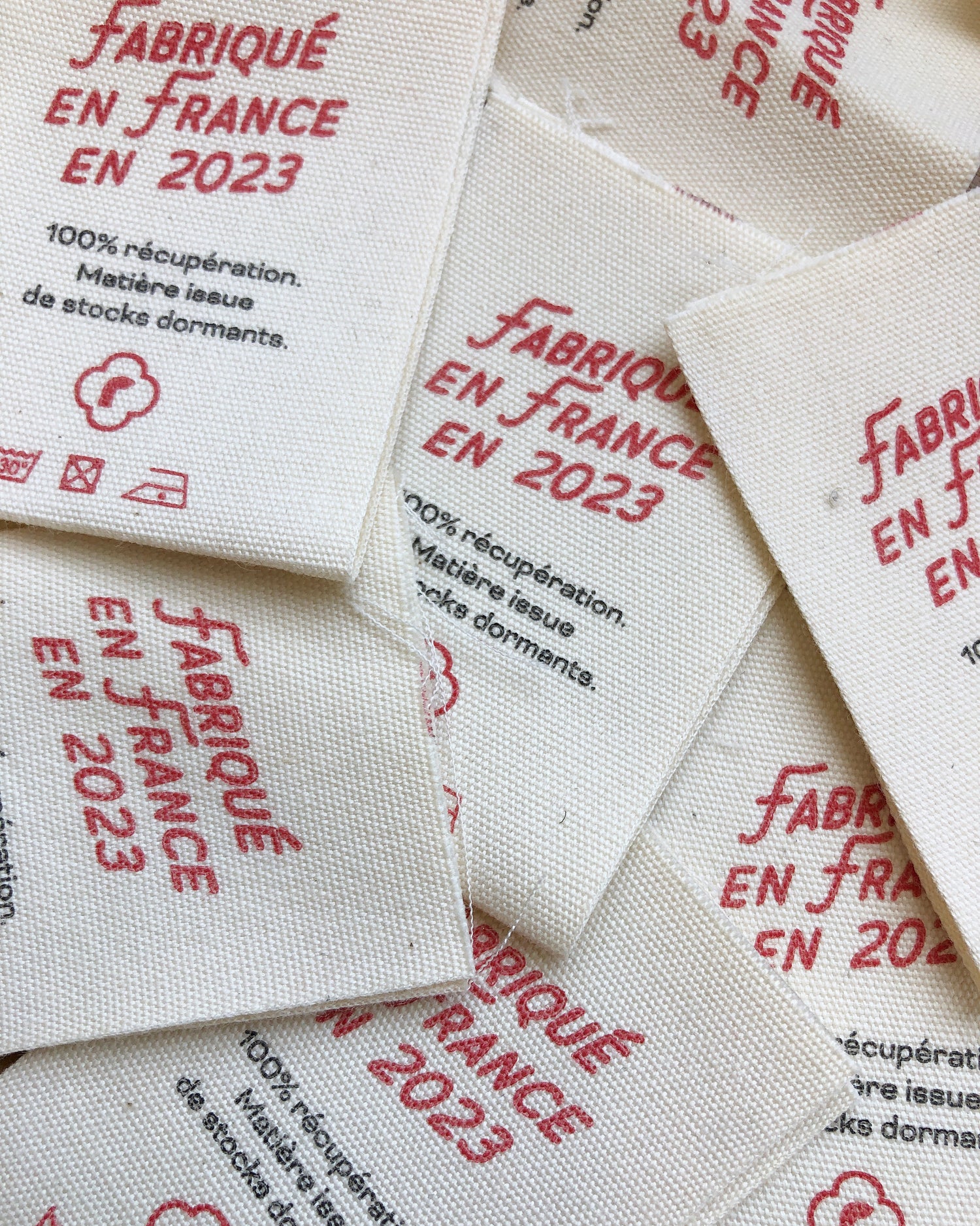 Etiquettes de composition de la marque Recyclette