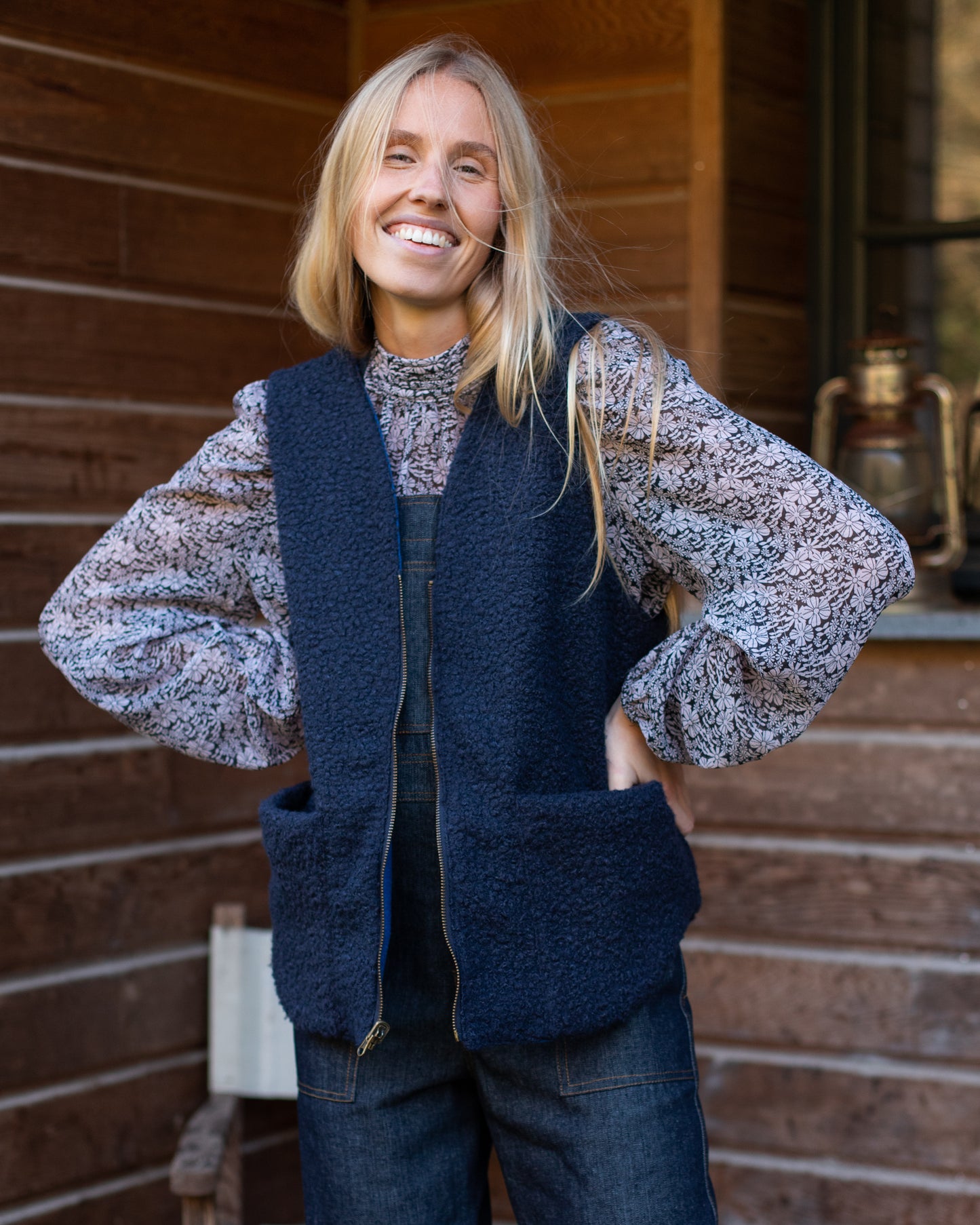 Gilet réversible bleu