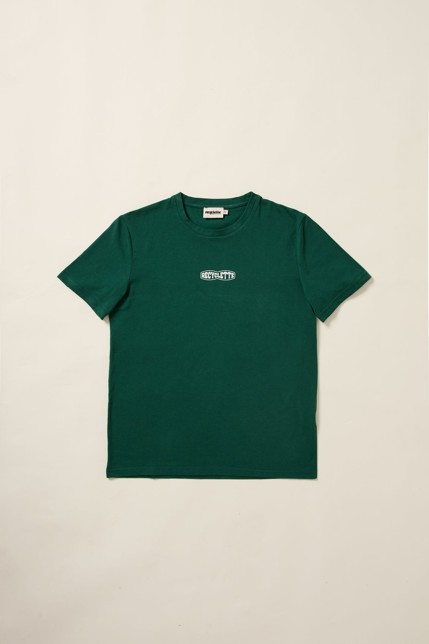 T shirt recyclette vert en aplat.