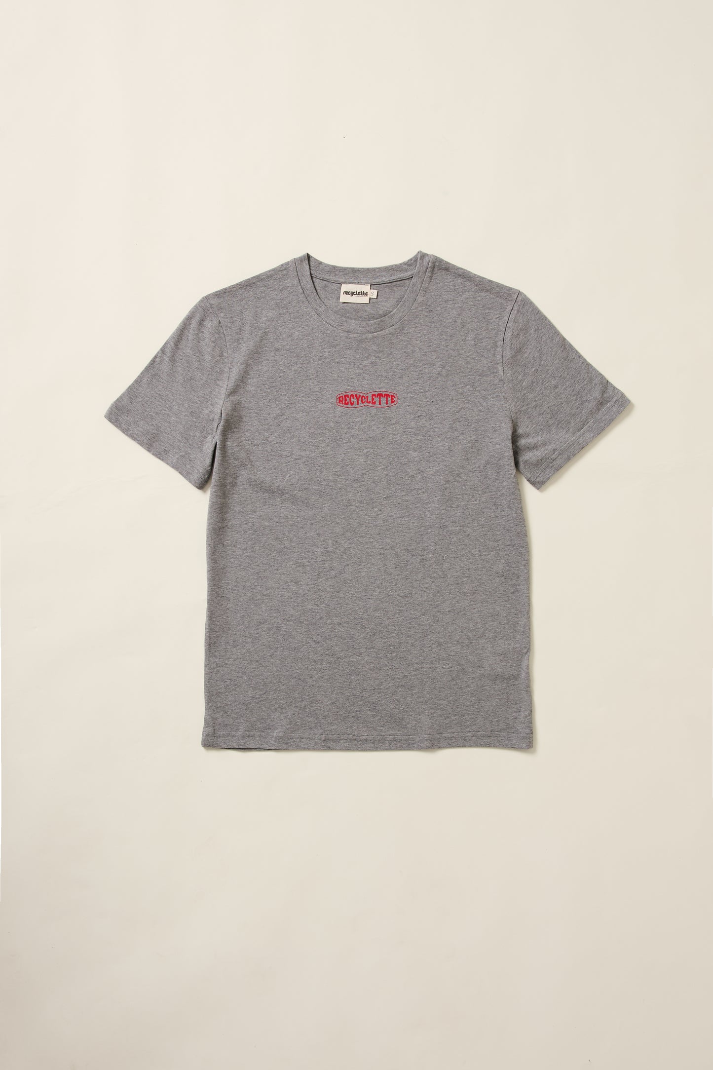 T shirt Recyclette gris en aplat.