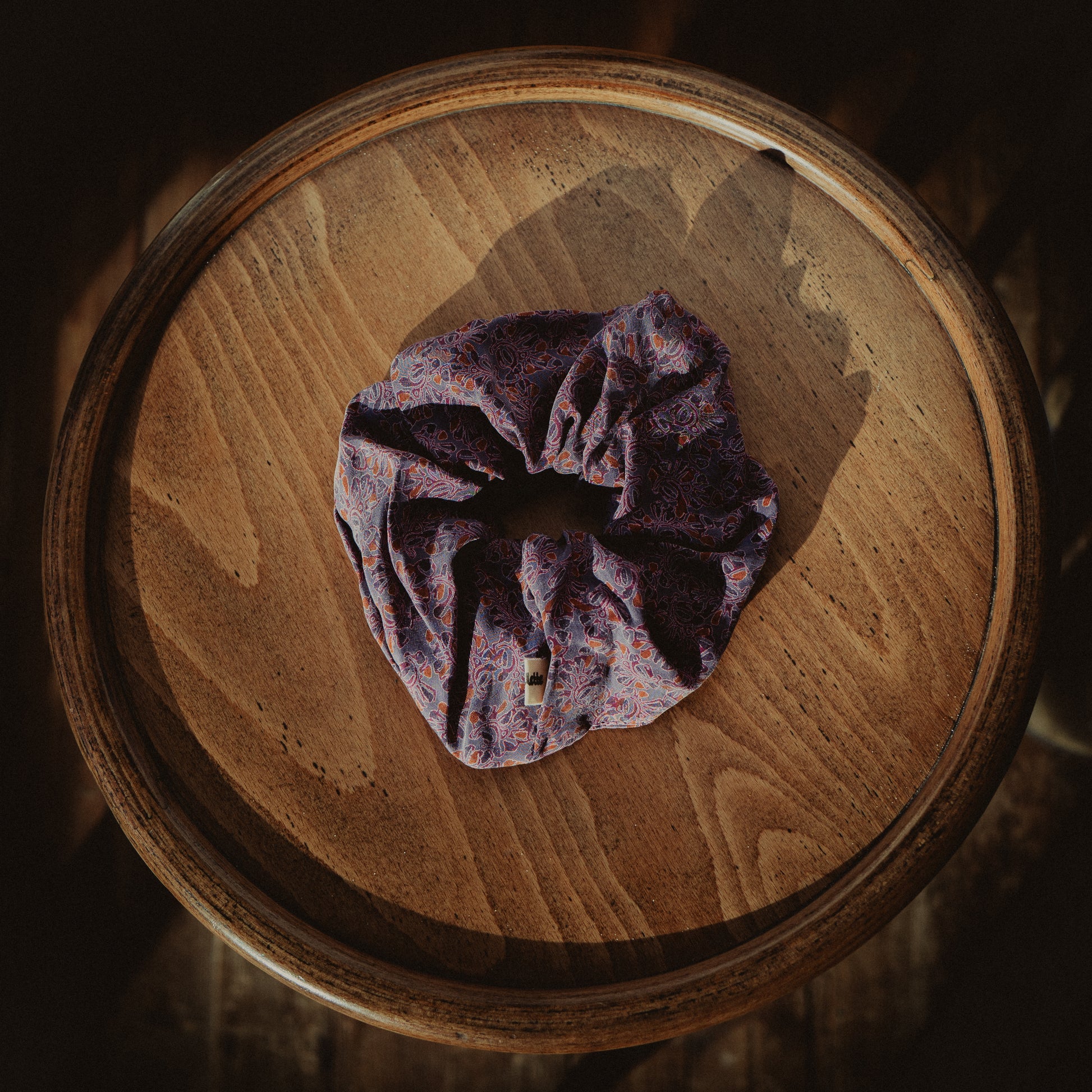 Chouchou en grand format aux motifs indiens violet