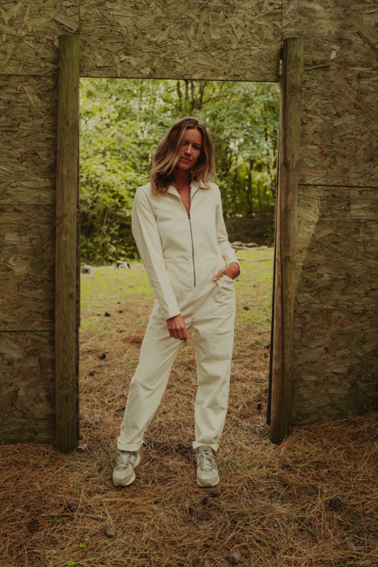 Combinaison velours blanc fabriquée en France