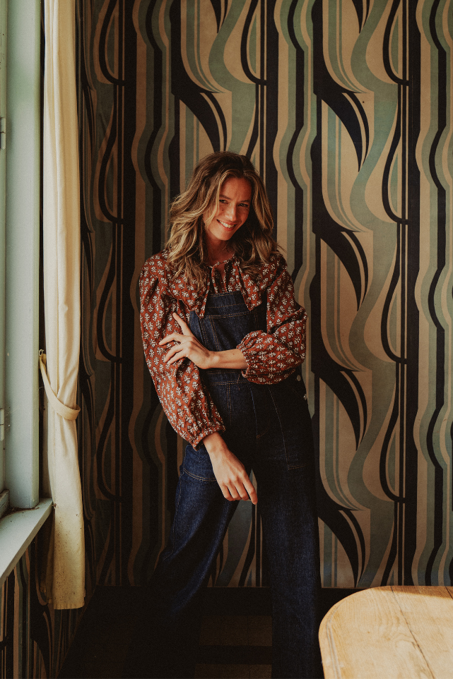 Salopette dancing queen denim brut fabriquée en France