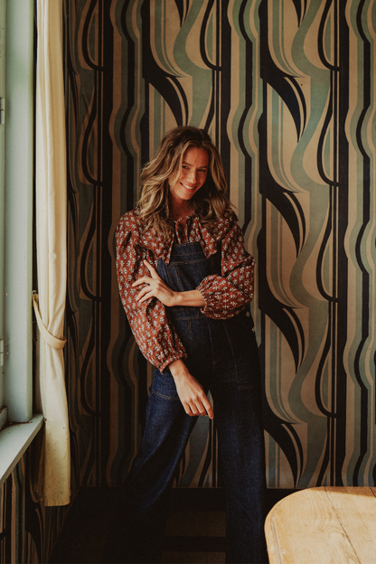 Salopette dancing queen denim brut fabriquée en France