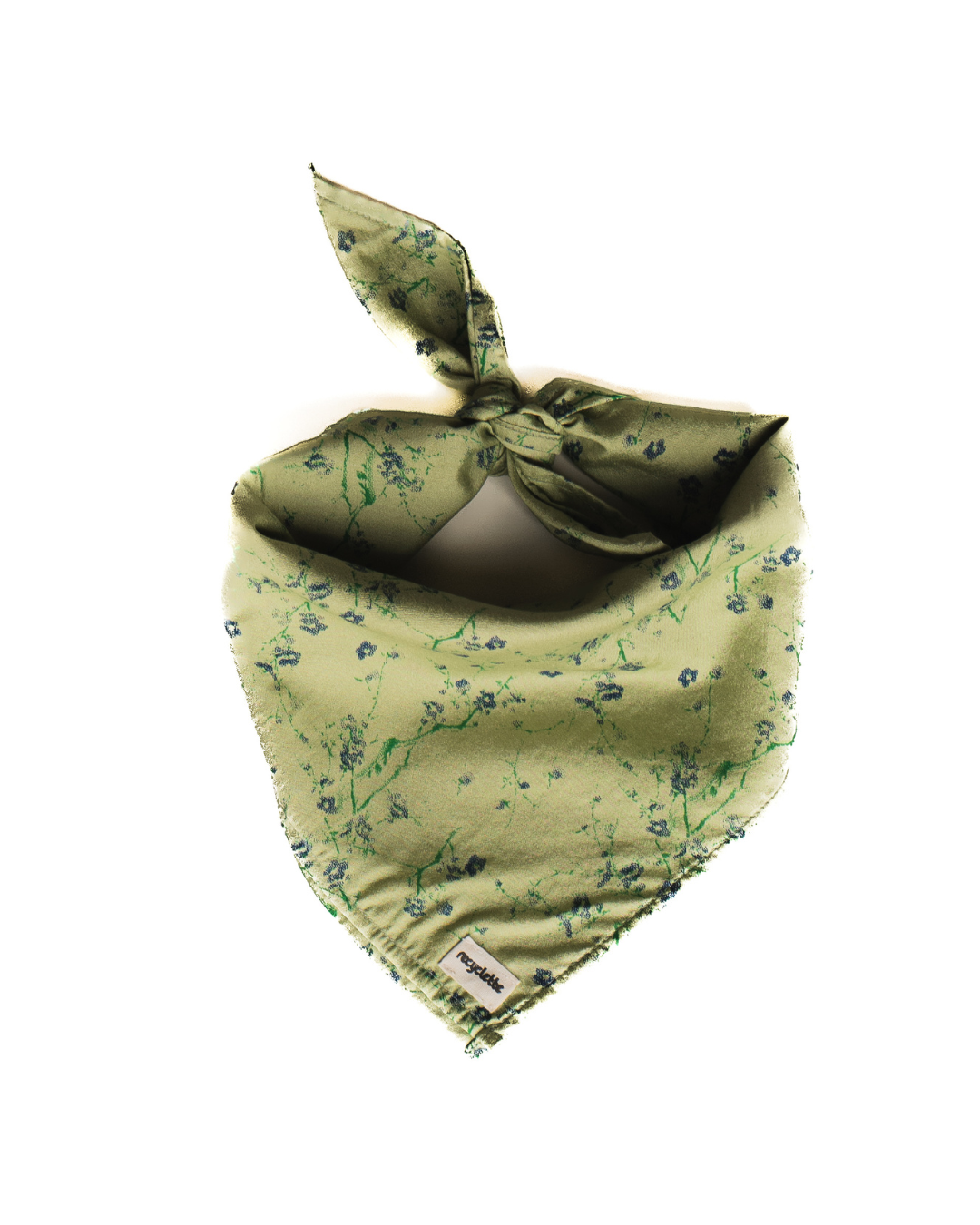 Foulard vert avec des motifs fleur fabriqué en France 