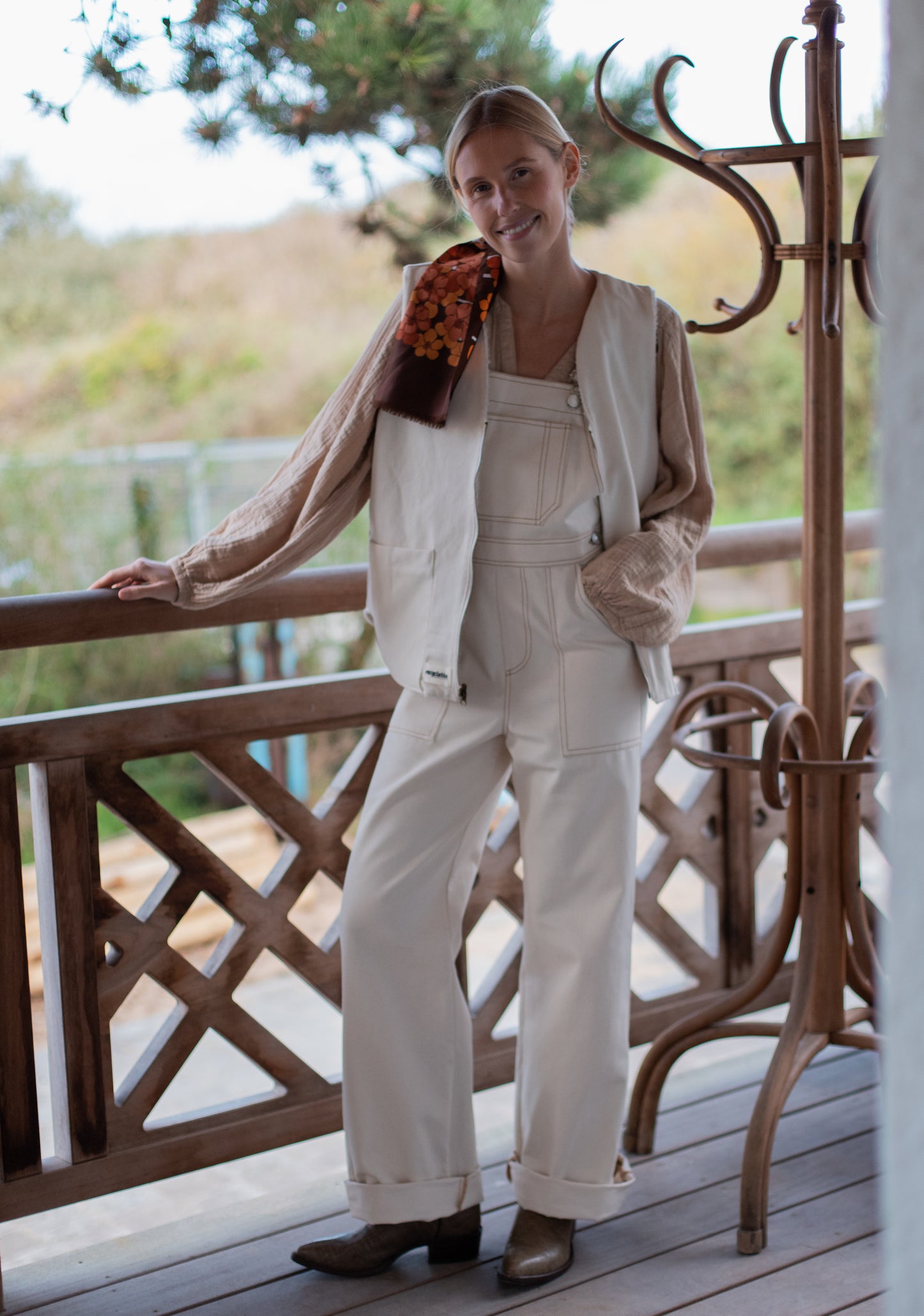 Gilet réversible blanc sans manches fabriqué en France 