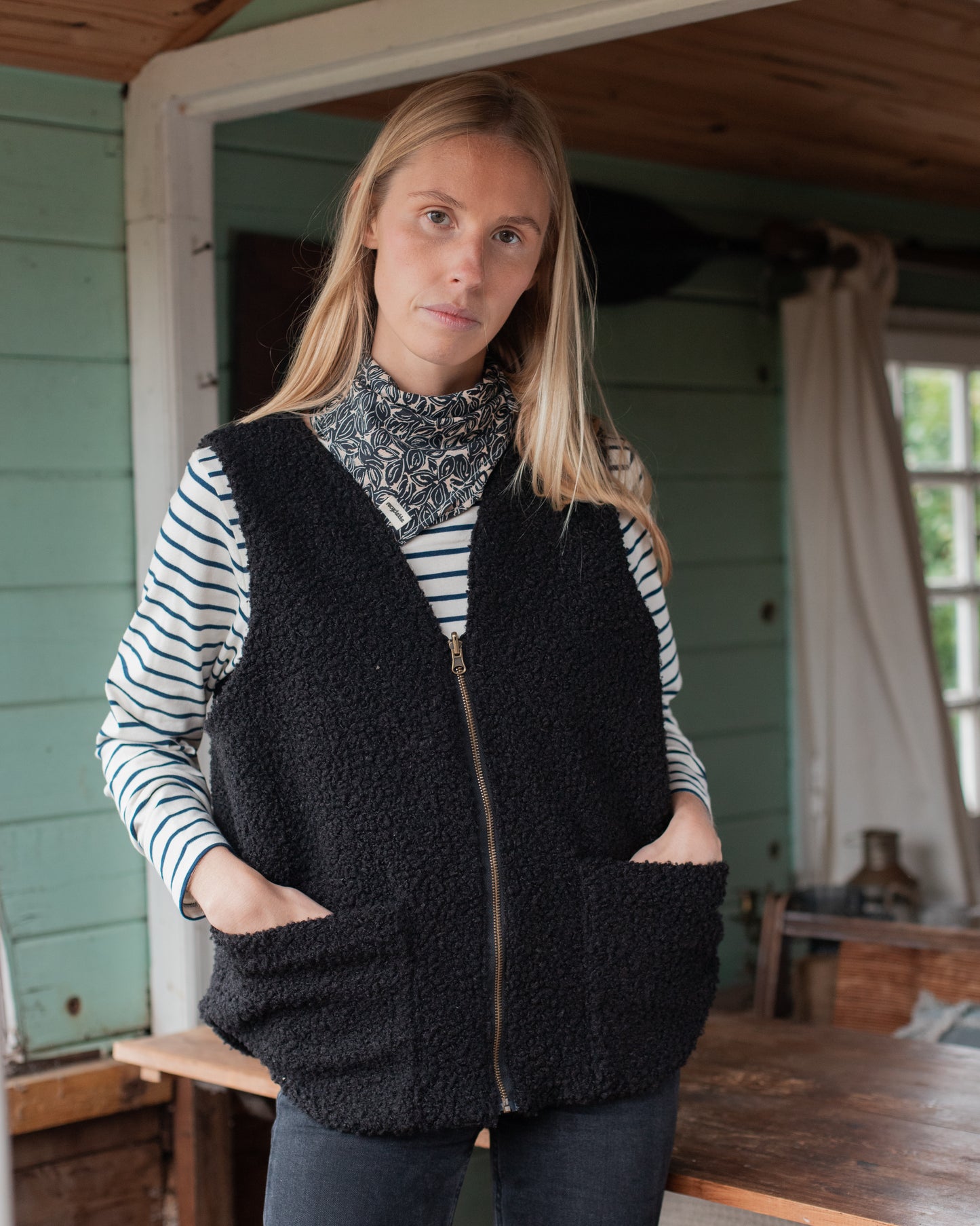 Gilet fabriqué en france sans manches en moumoute 