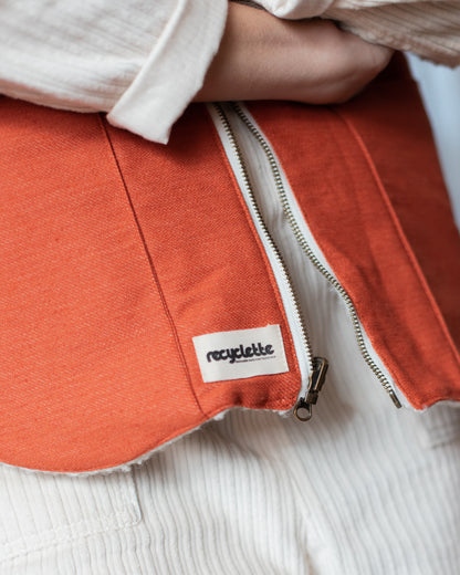 Gilet réversible rouille à fermeture fabriqué en France 