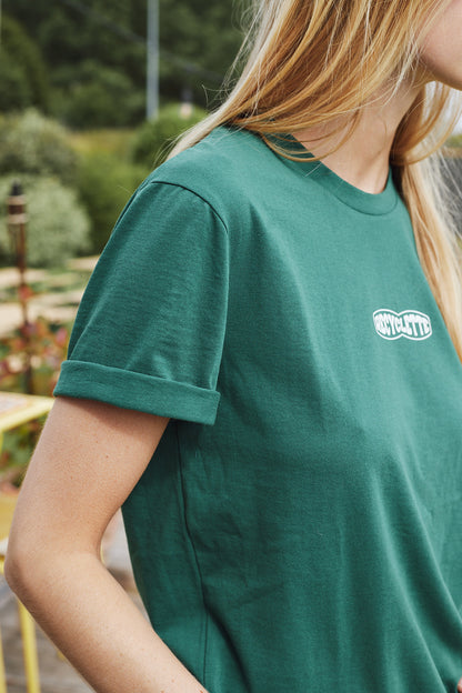 T-shirt vert recyclette avec logo à manche courte