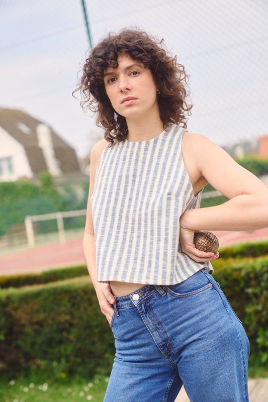 Le top rayé bleu