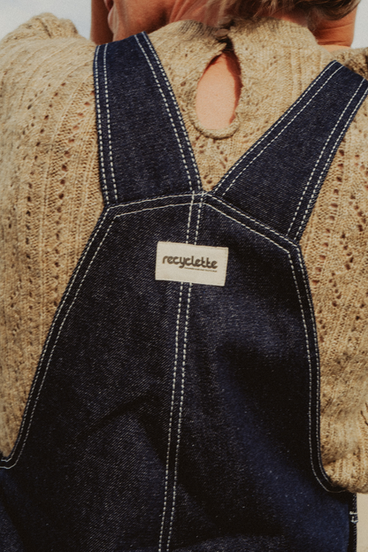 Salopette short denim fabriquée en France