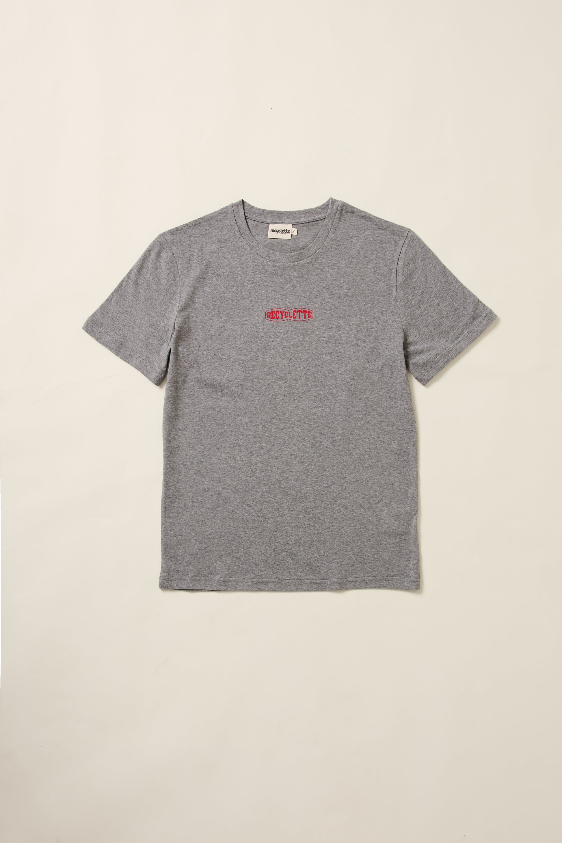 T shirt Recyclette gris en aplat.